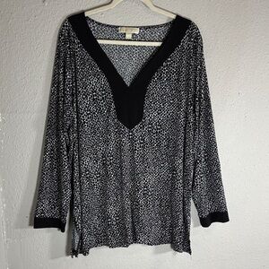 MICHAEL Michael Kors Black and White Patterned Blouse